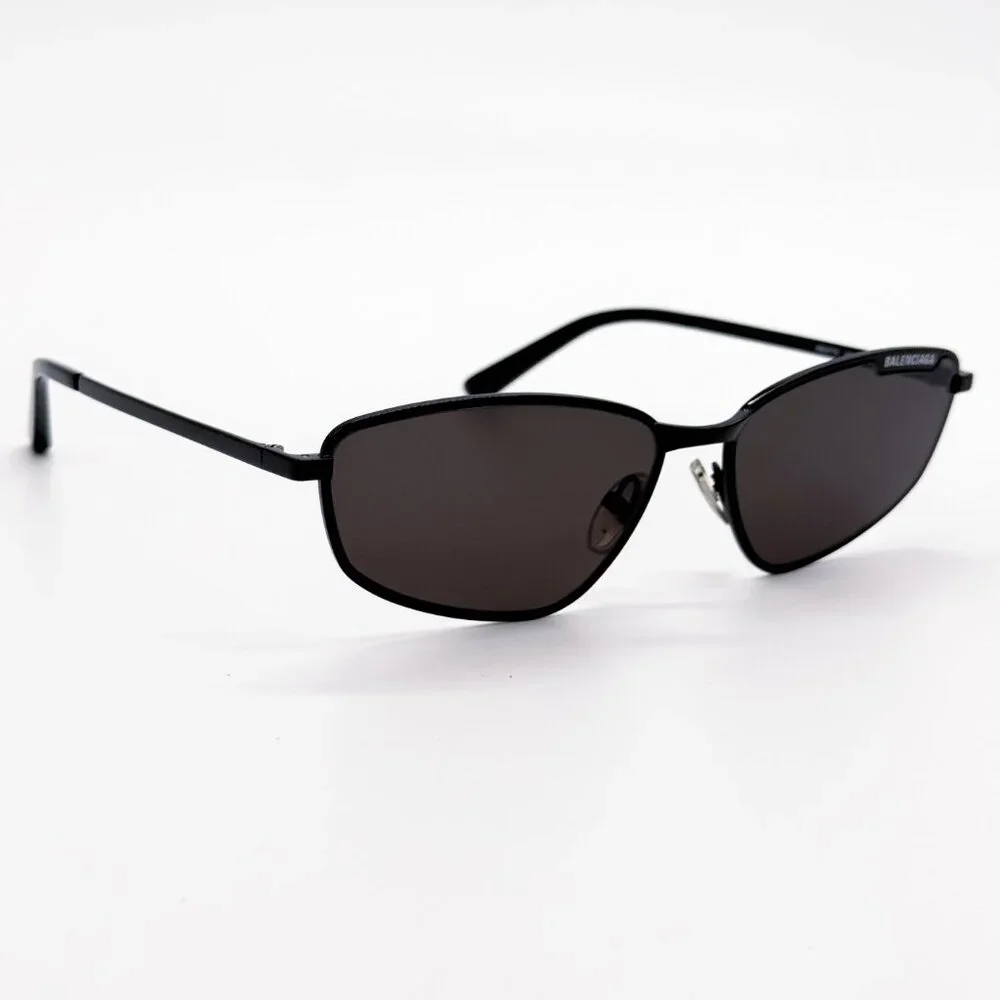 NEW BALENCIAGA BB0277S 001 SUNGLASSES UNISEX BLACK GREY OVAL EYEWEAR BALENCIAGA - Picture 8 of 14